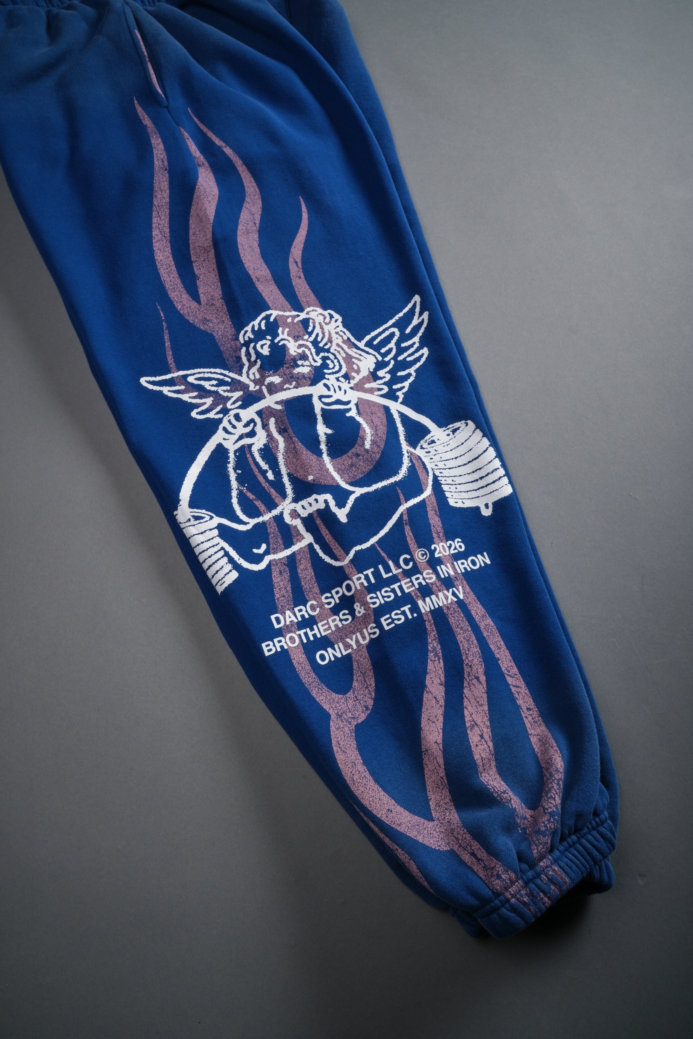 Powerhouse of the Cherub Unisex Lightweight Lounger Sweat Pants in Darc Cobalt Drift Wash