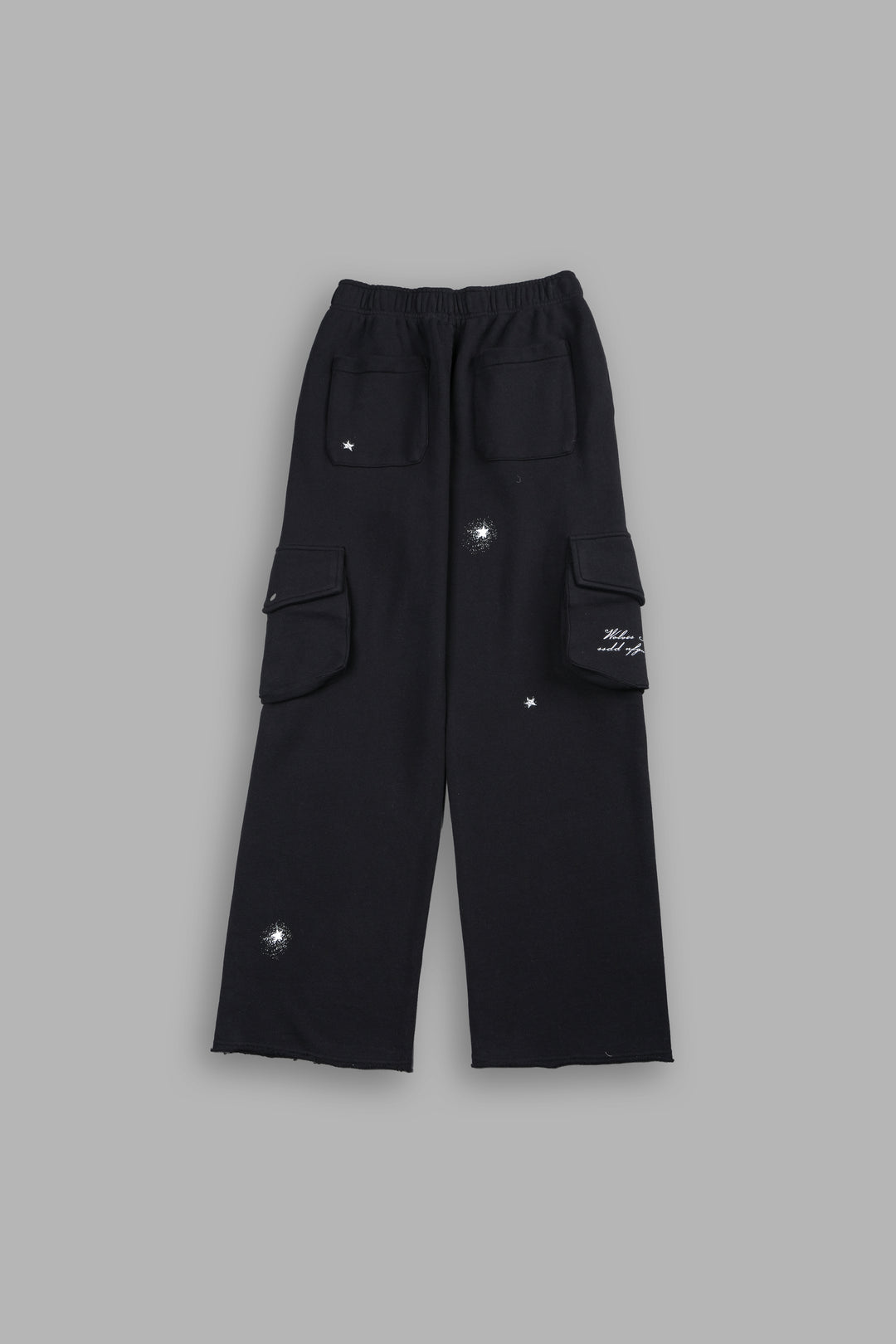 Moonlight She Big Cozy Cargo Sweats in Black