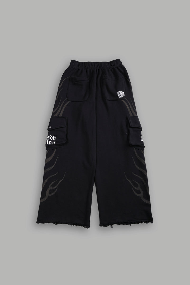 Moth Flames Durst Cargo Sweats in Black