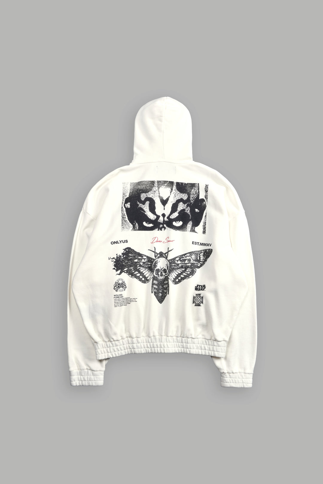 Maul And The Moth "Chambers" Zip Hoodie in Cream