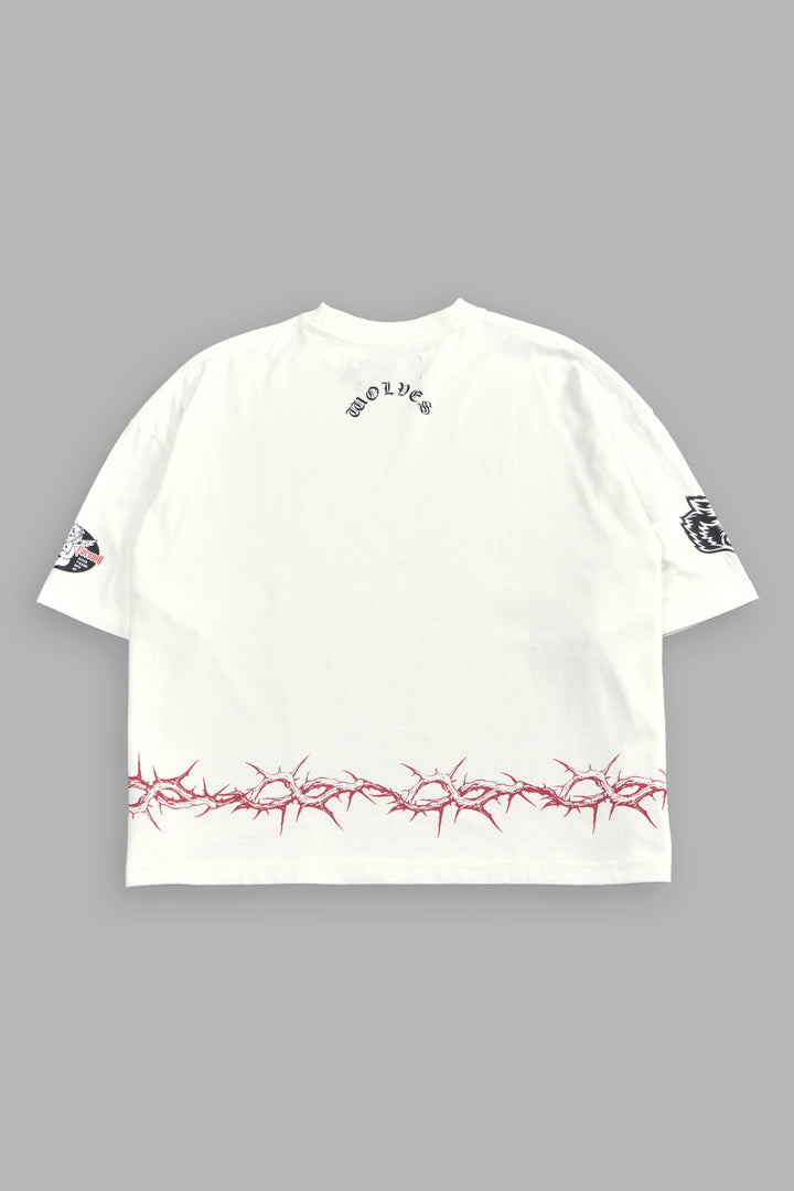 Drip Hesh Grunge "Box Cut" Tee in Cream
