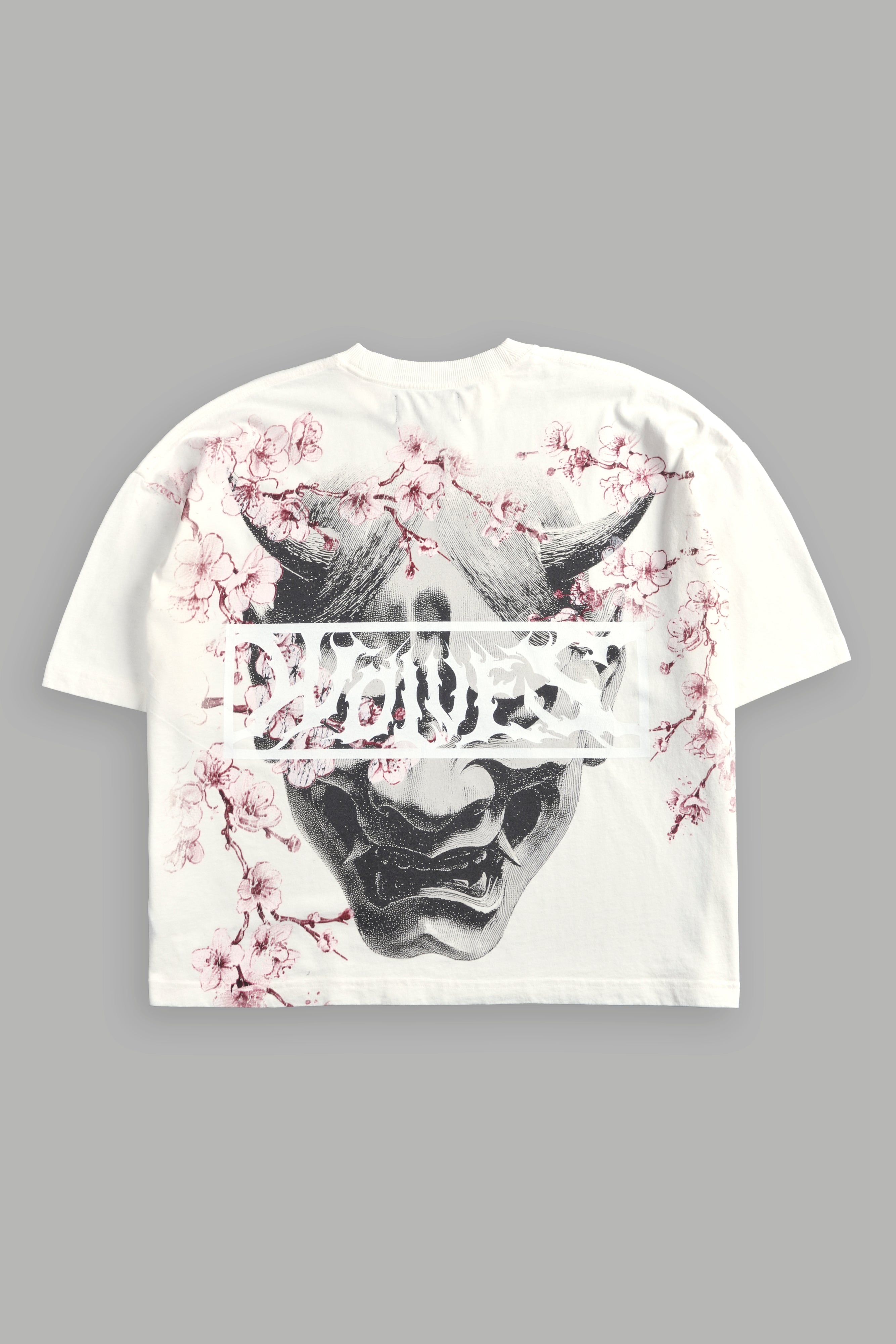 Oni Sakura Grunge "Box Cut" Tee in Cream