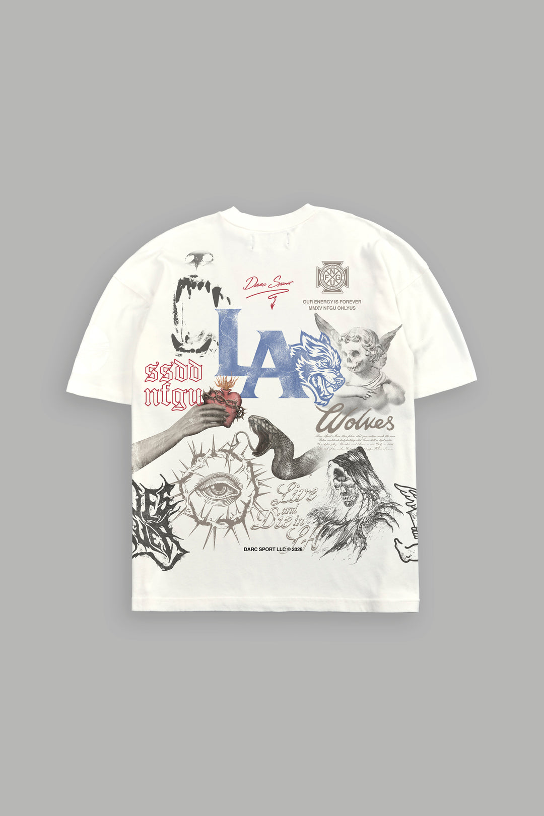 Homage to LA Premium Oversized Tee in Cream