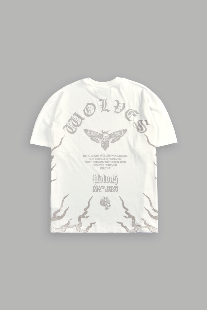 Wolves Never Back Down "Premium" Oversized Tee in Cream