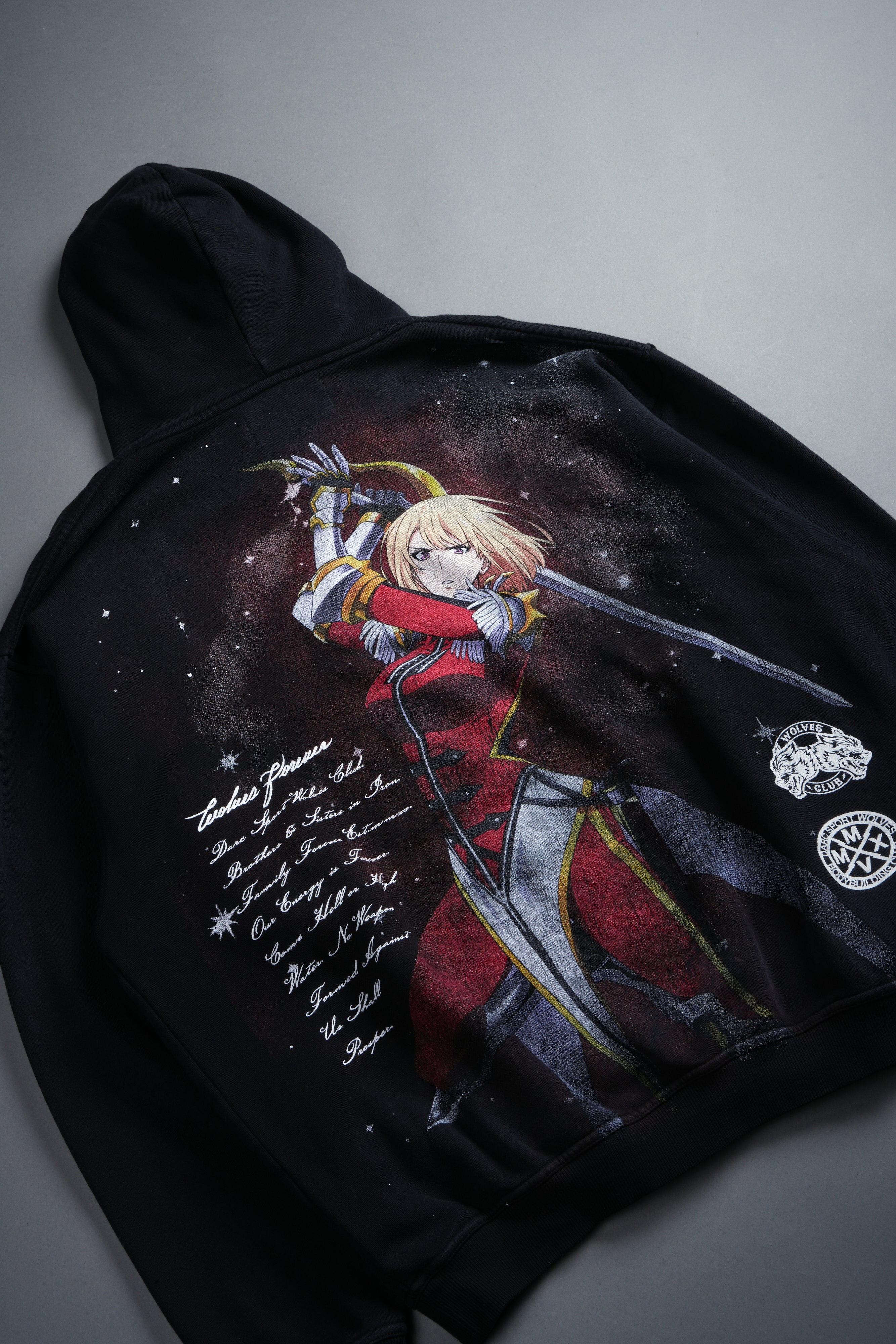 Celestial Knight "Pierce" Hoodie in Black Sun Fade