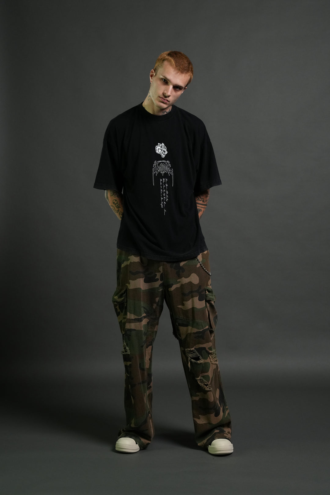 The Valkyrie Premium Oversized Tee in Black