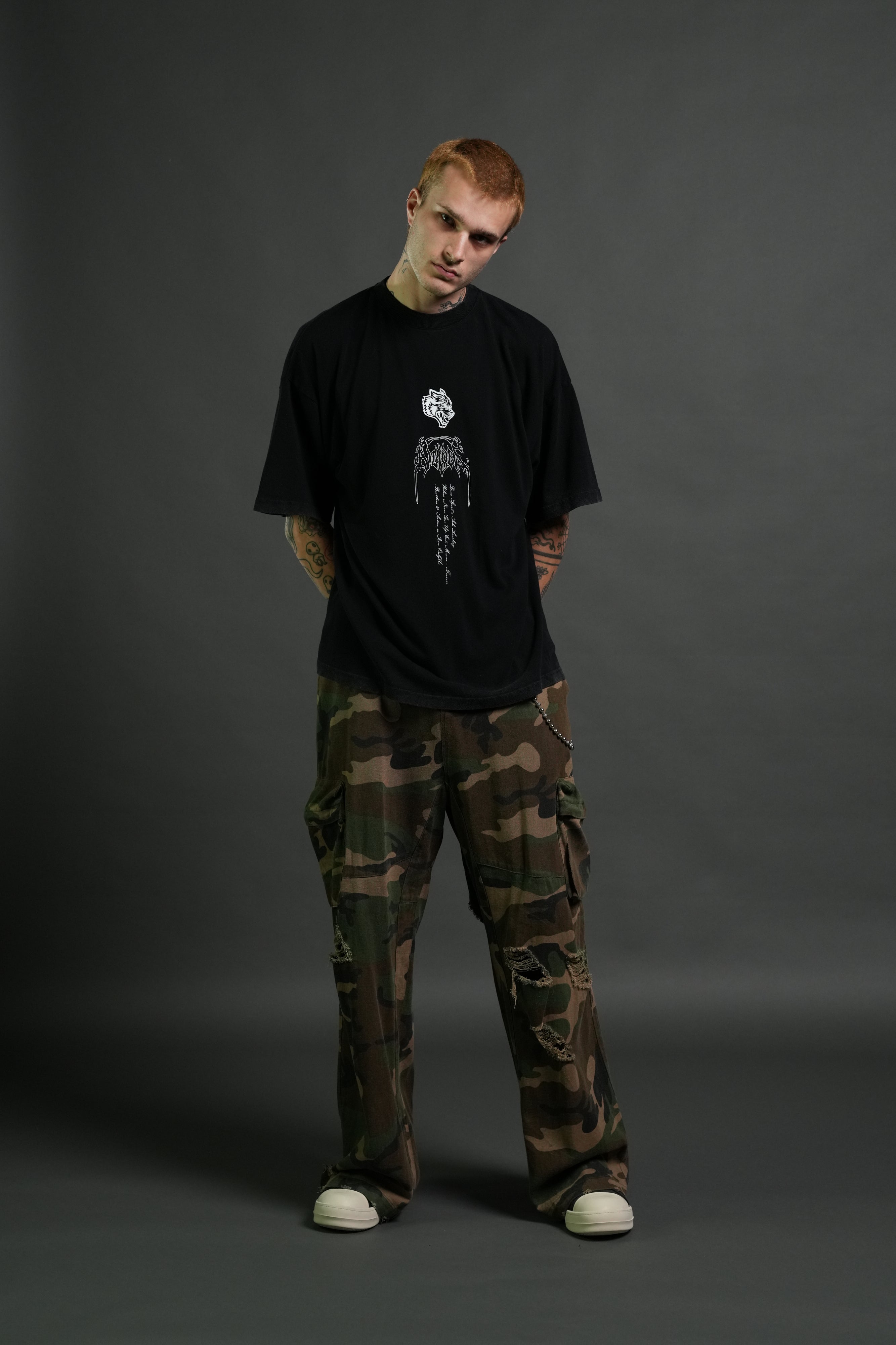 The Valkyrie Premium Oversized Tee in Black