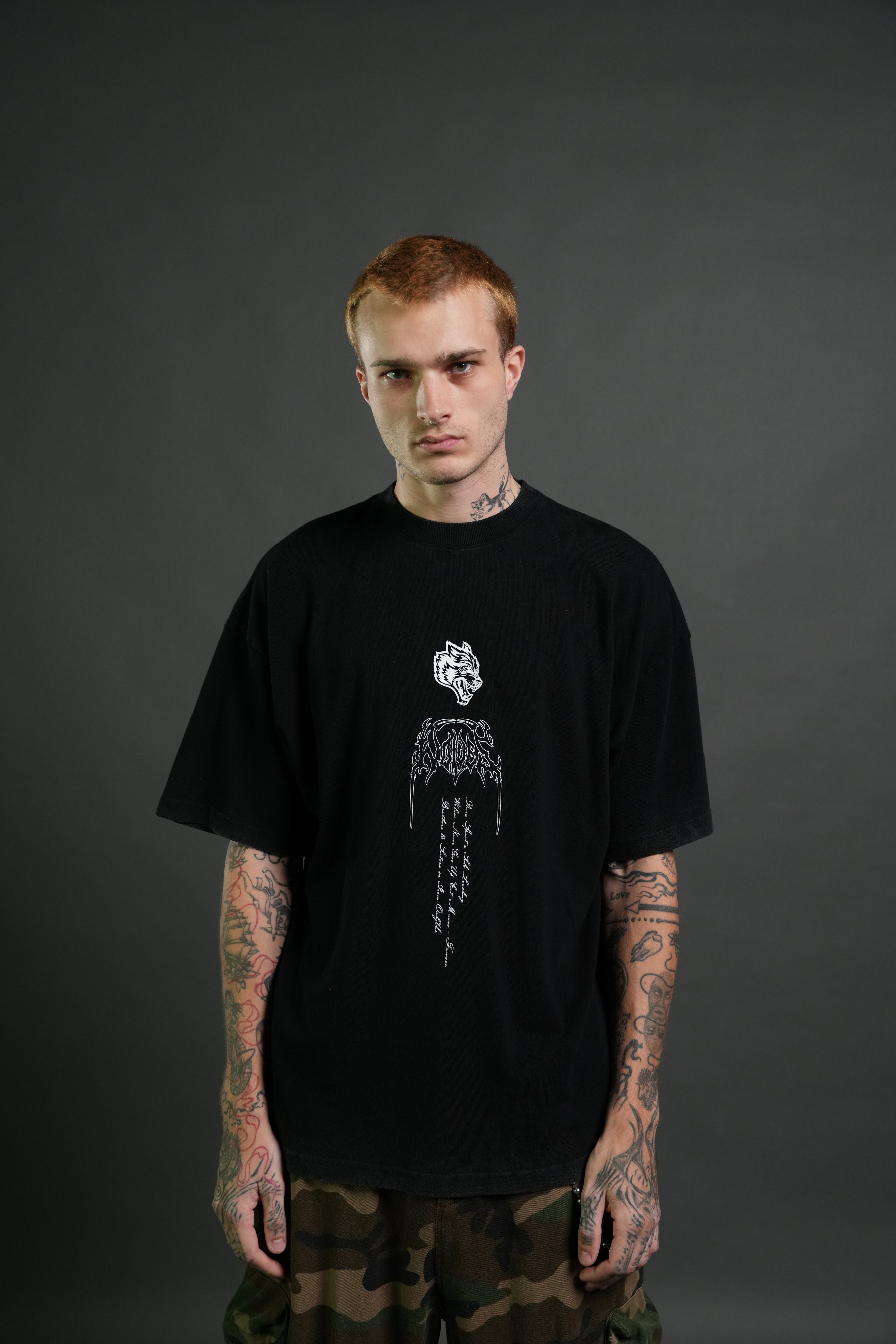 The Valkyrie Premium Oversized Tee in Black