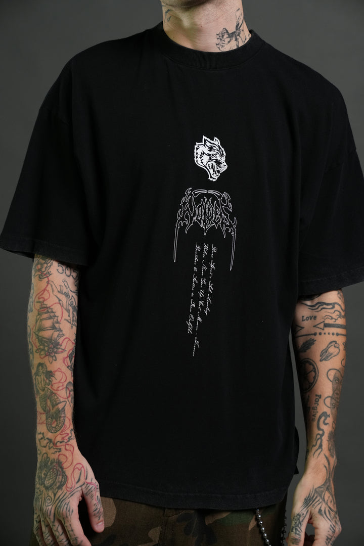 The Valkyrie Premium Oversized Tee in Black