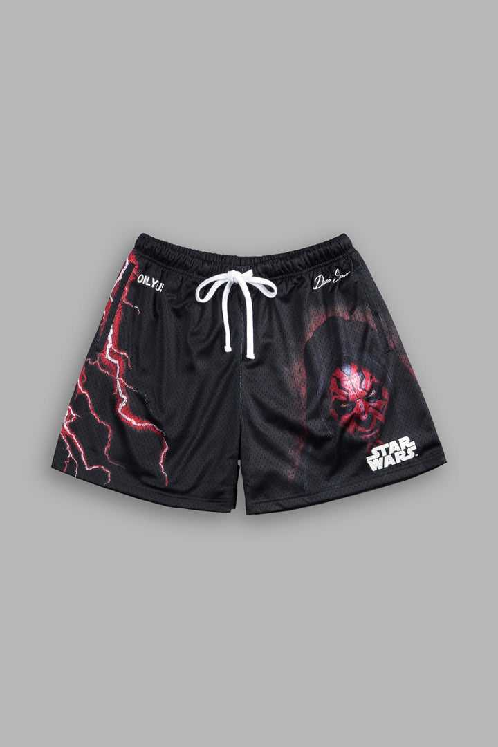 The Power Of The Dark Side Maul Mesh Shorts in Black