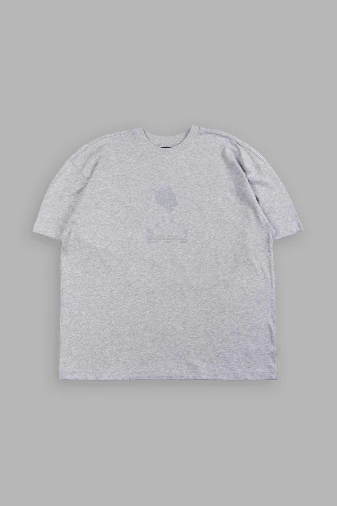 Big Wolf Head Premium Oversized Tee In Light Athletic Gray
