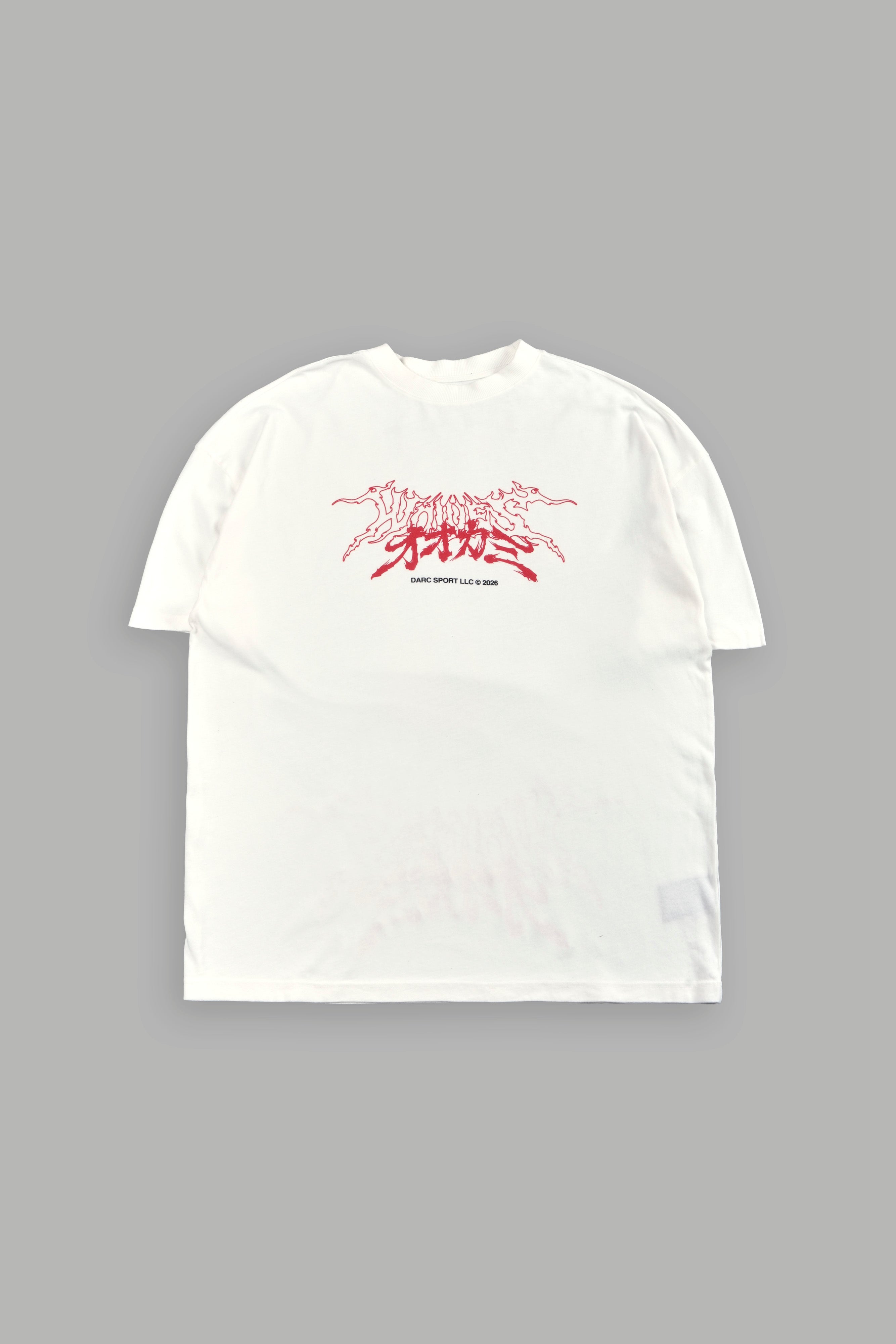 Samurai And The Wolf Premium Oversized Tee in Cream