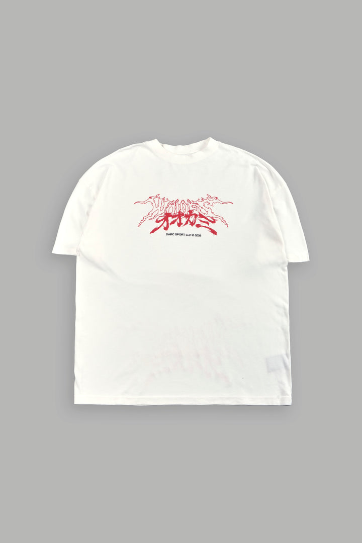 Samurai And The Wolf Premium Oversized Tee in Cream