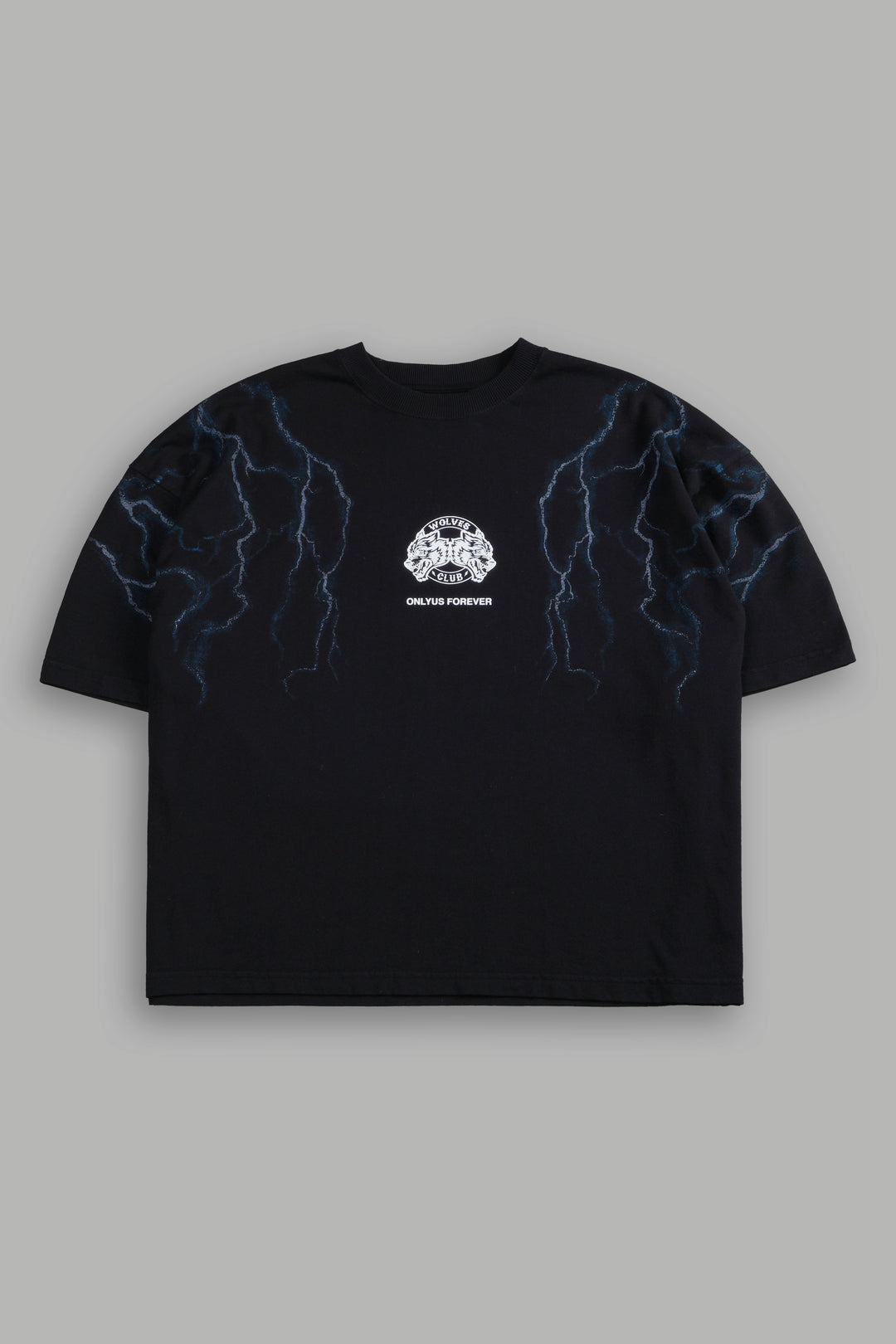 Lightning Strike Grunge "Box Cut" Tee in Black
