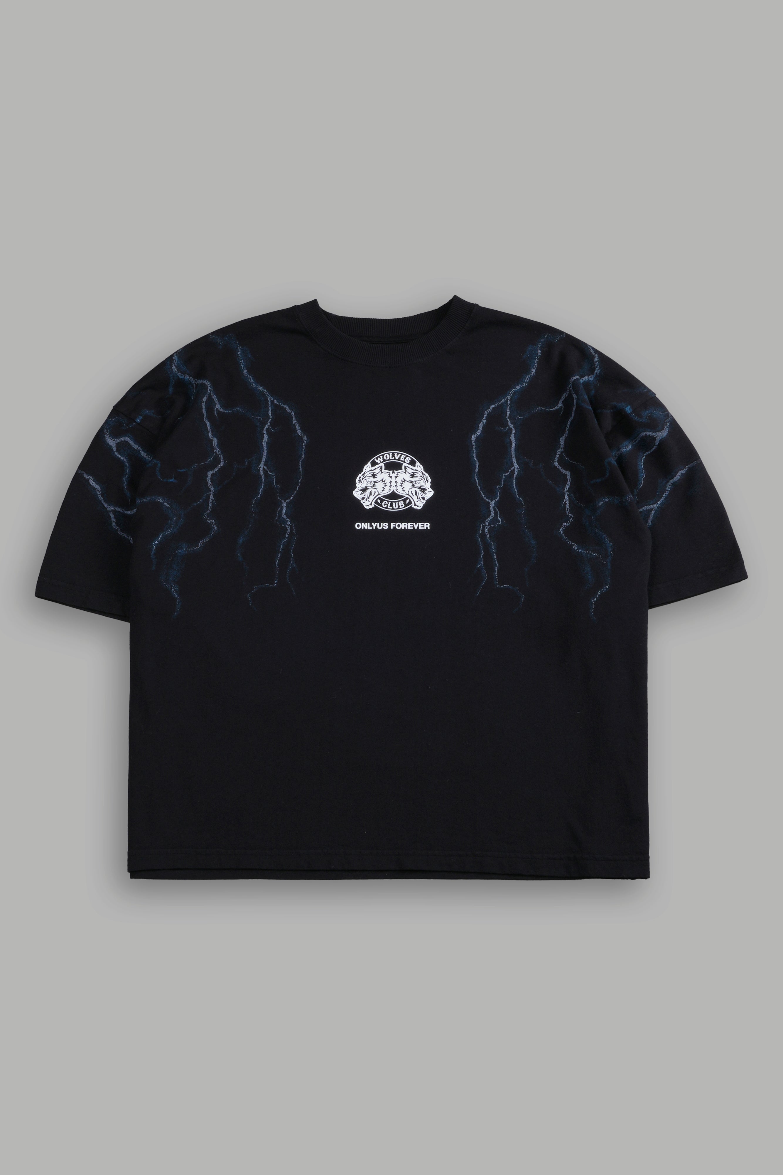 Lightning Strike Grunge "Box Cut" Tee in Black
