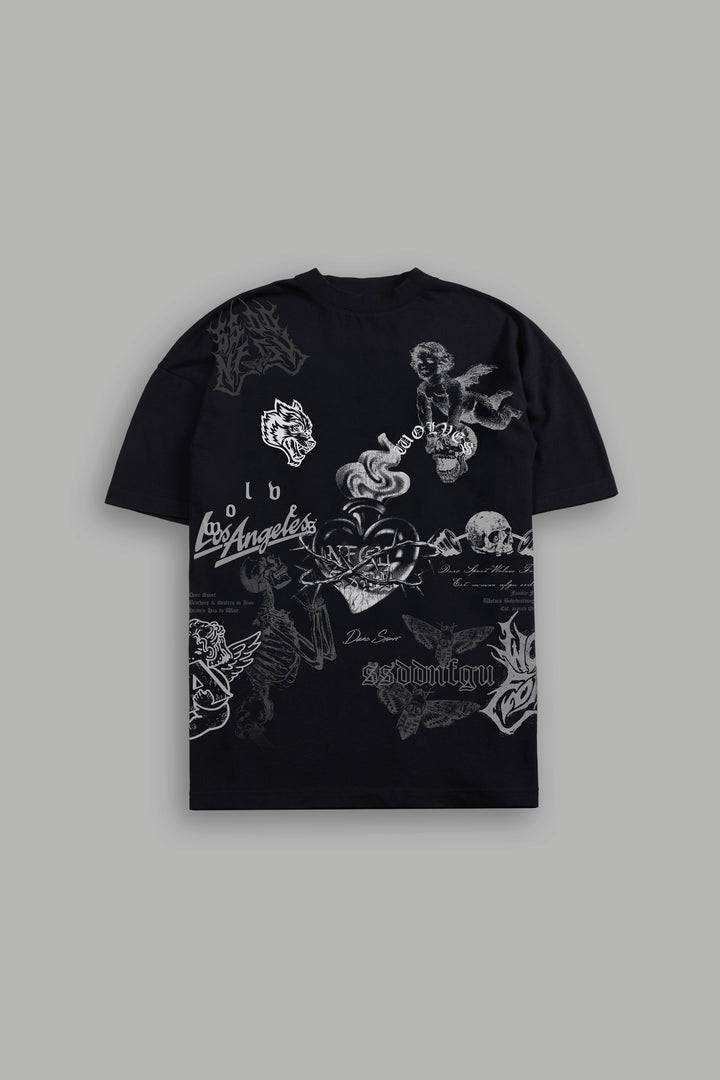 Homage to LA Premium Oversized Tee in Black