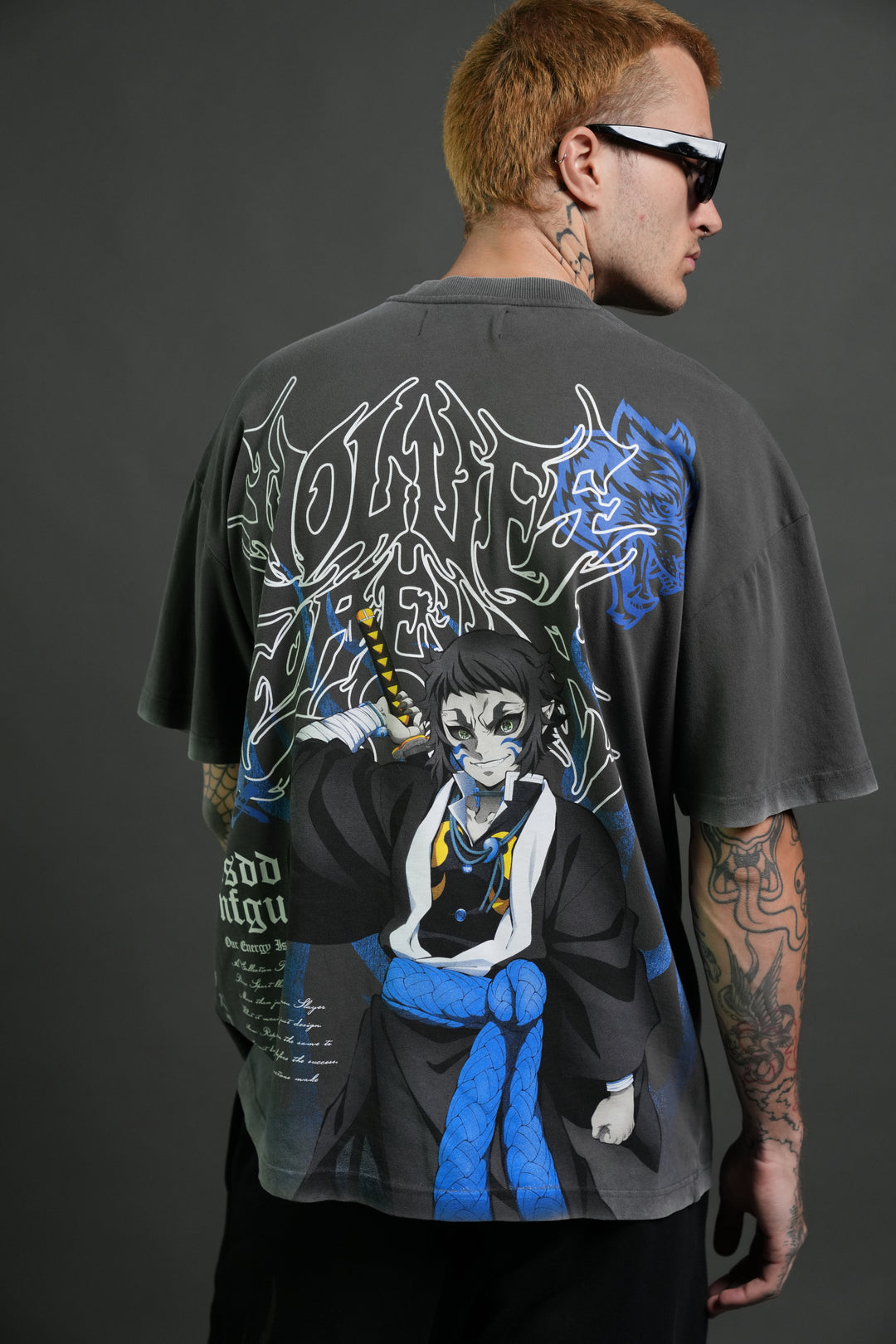 Relentless Premium Oversized Tee in Wolf Gray