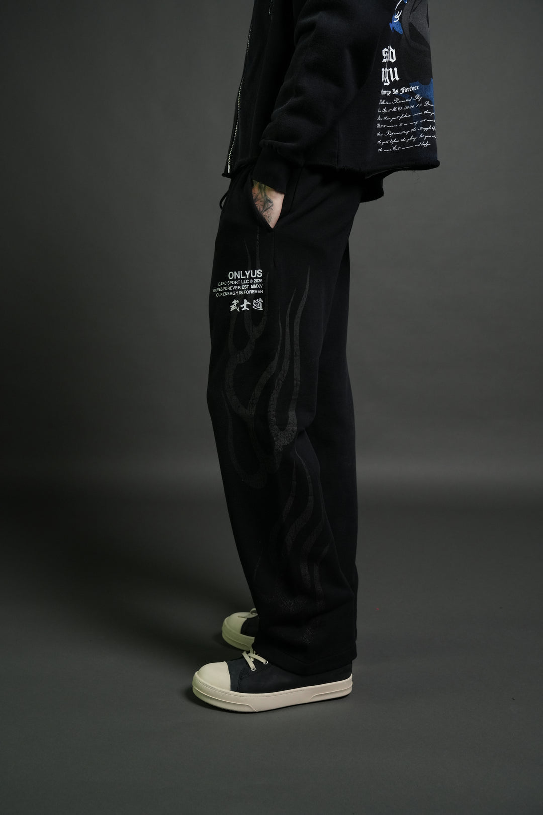 Warrior's Inferno Bigelow Sweat Pants in Black Sun Fade