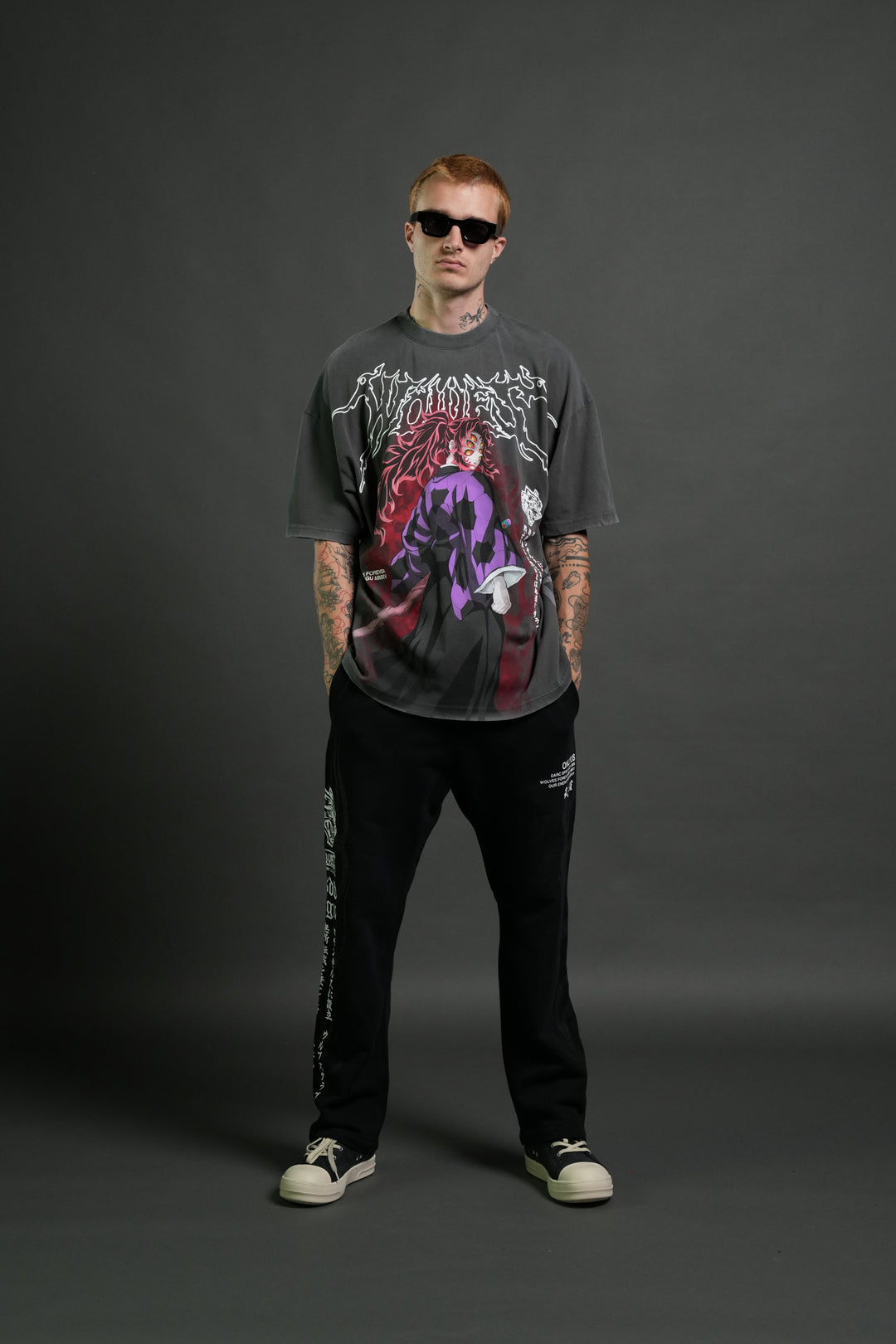 Blood Moon Premium Oversized Tee in Wolf Gray