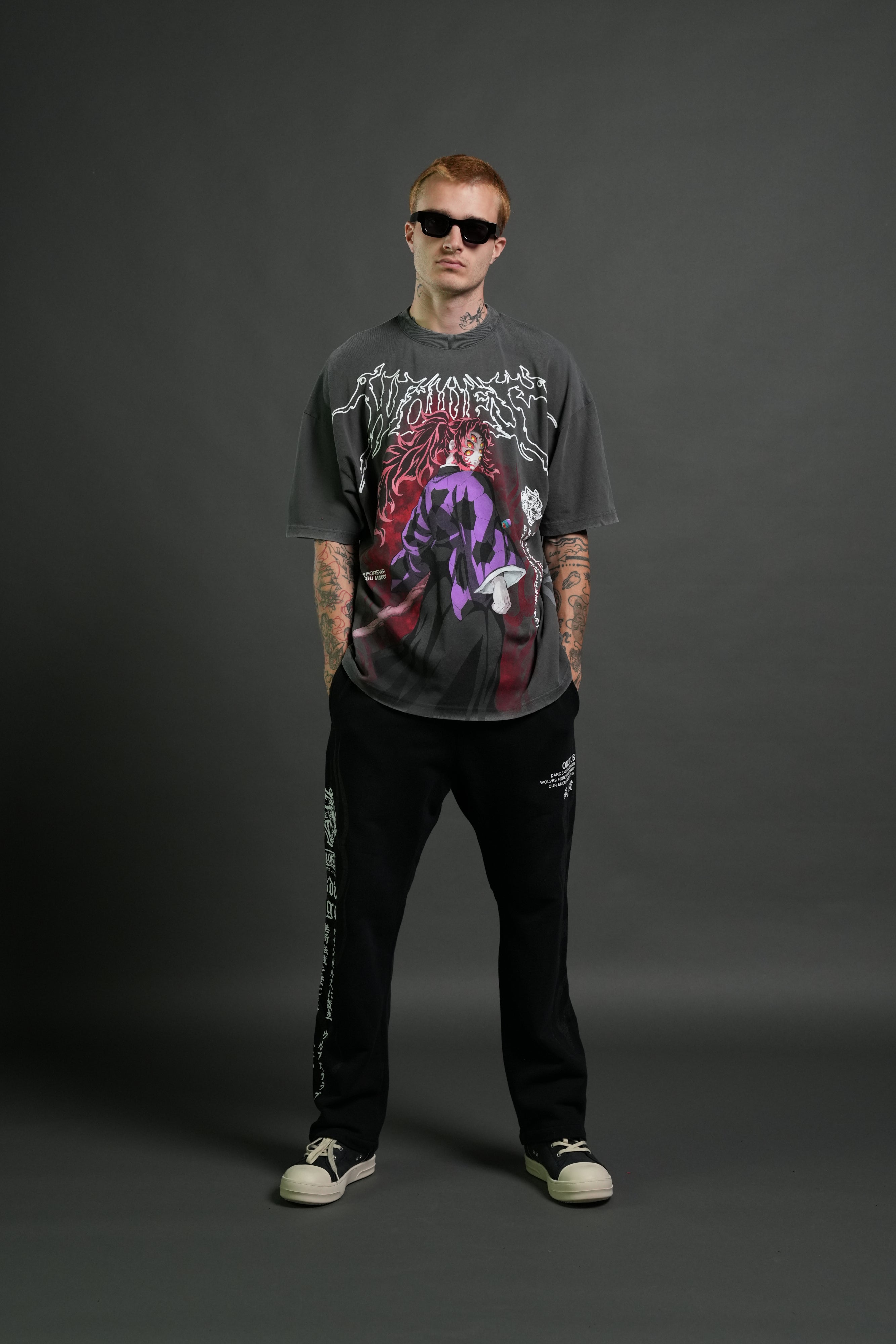 Blood Moon Premium Oversized Tee in Wolf Gray