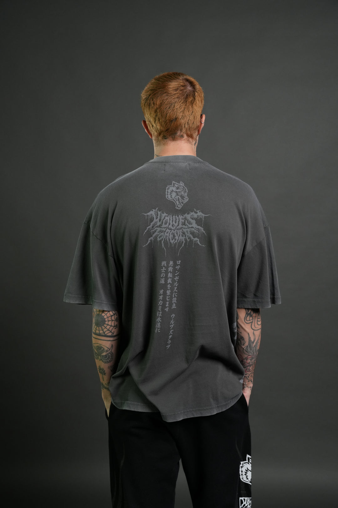 Blood Moon Premium Oversized Tee in Wolf Gray
