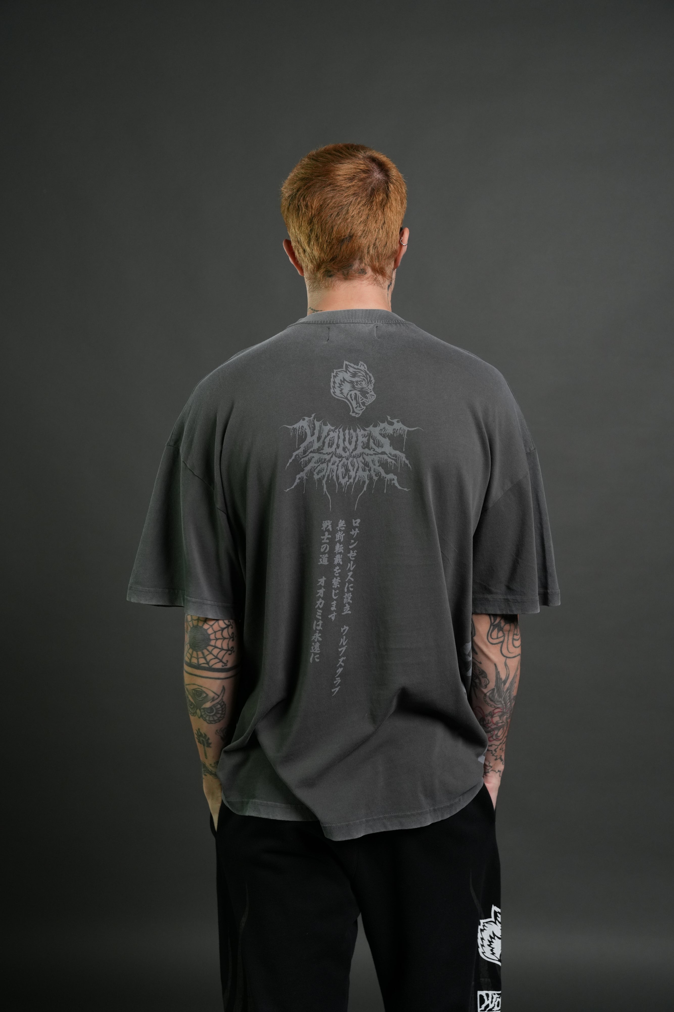 Blood Moon Premium Oversized Tee in Wolf Gray