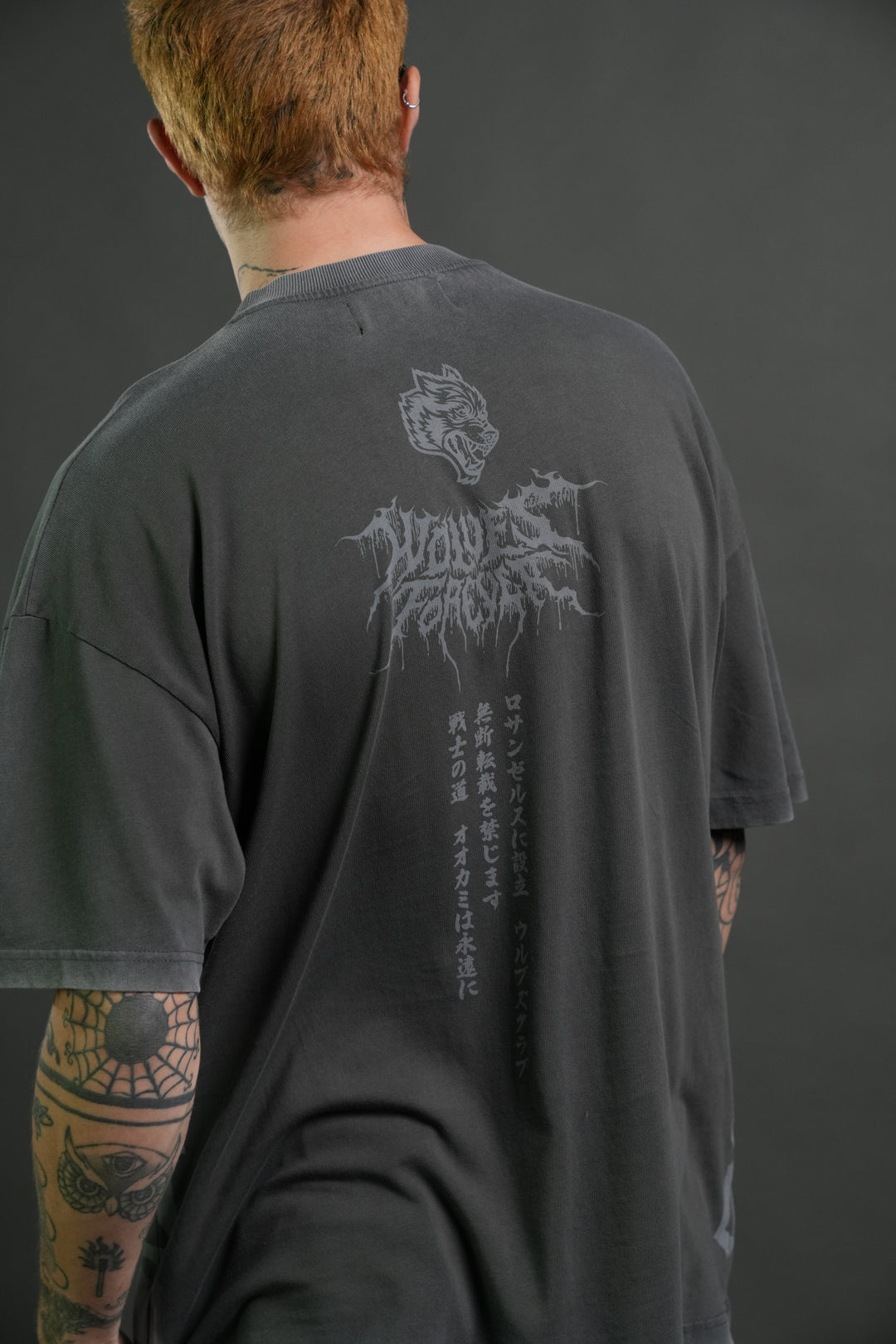 Blood Moon Premium Oversized Tee in Wolf Gray