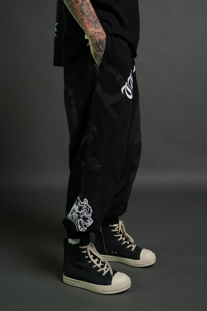 Chopper Inferno Lounger Sweat Pants in Black Sun Fade