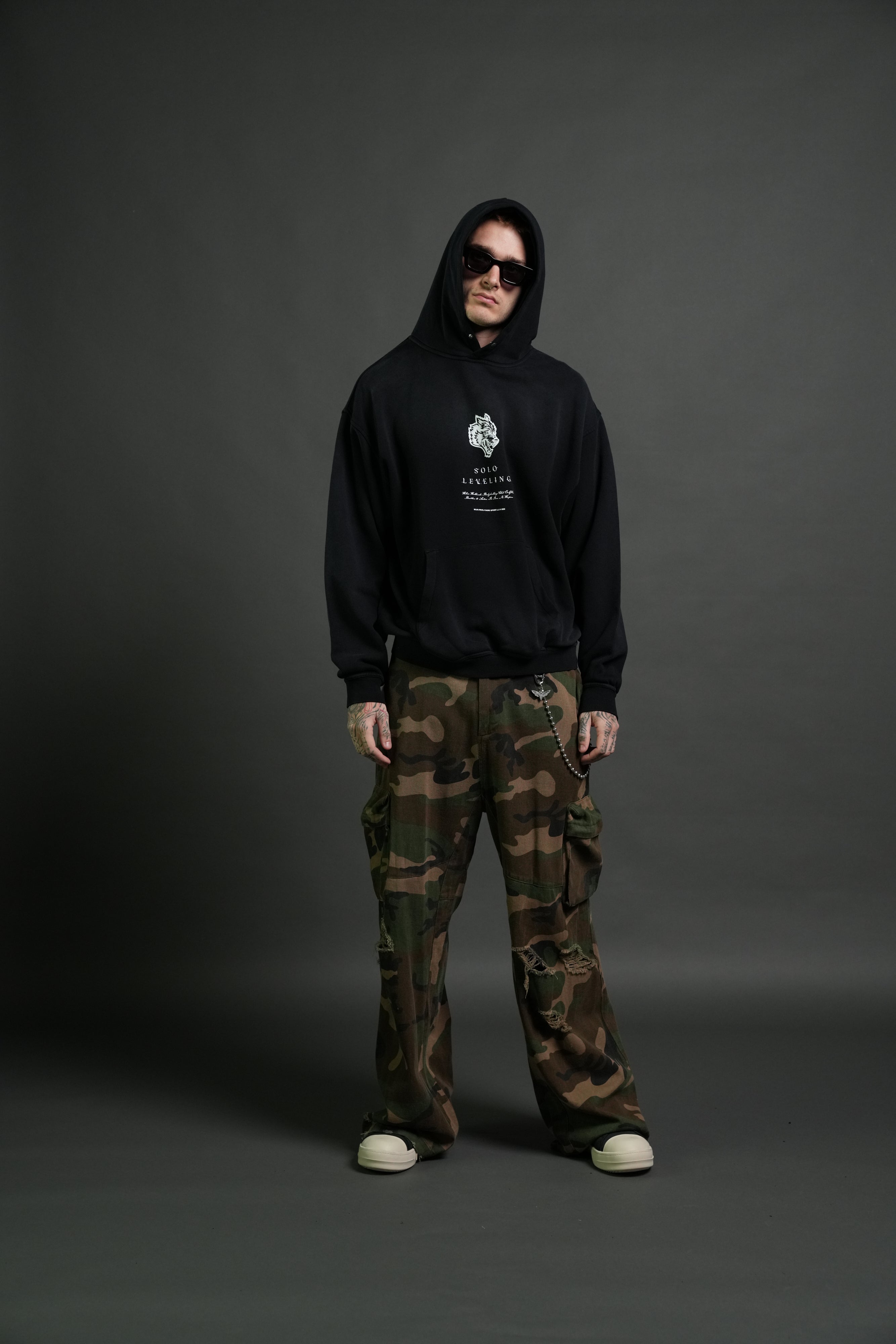 Celestial Knight "Pierce" Hoodie in Black Sun Fade