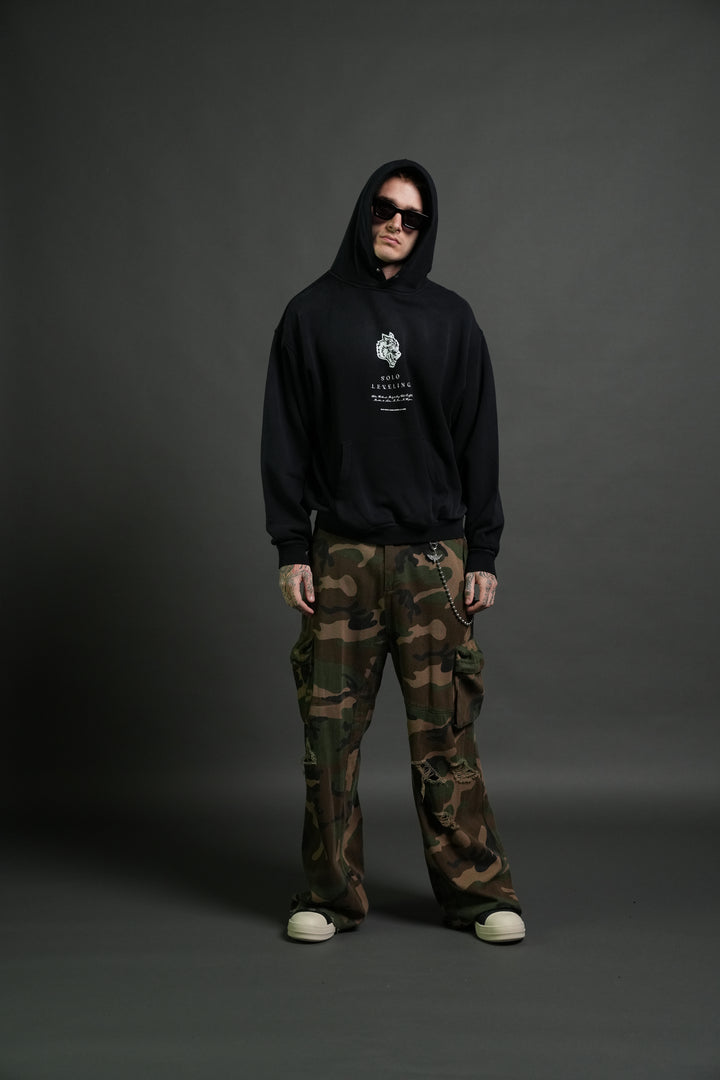 Celestial Knight "Pierce" Hoodie in Black Sun Fade
