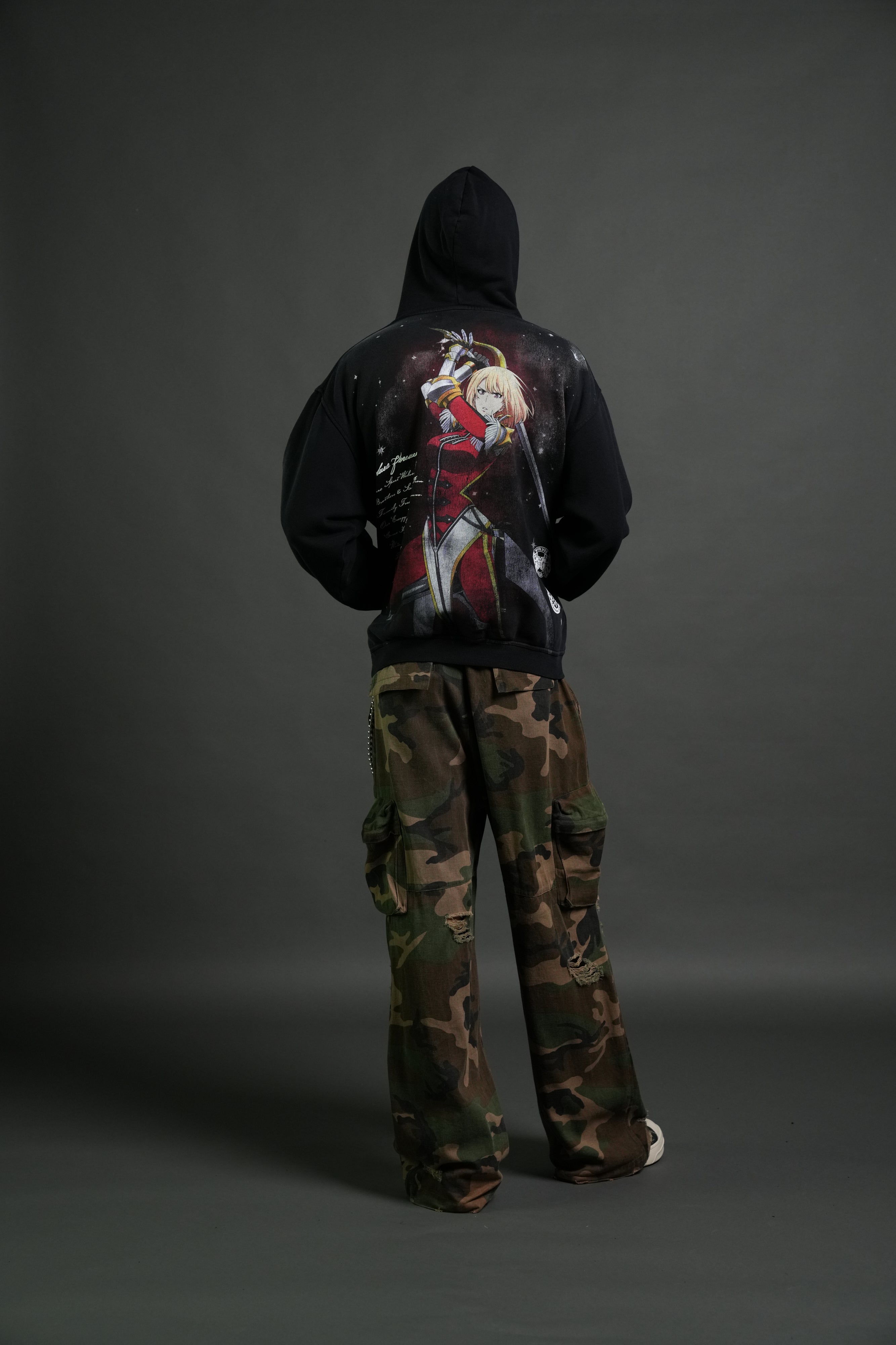 Celestial Knight "Pierce" Hoodie in Black Sun Fade