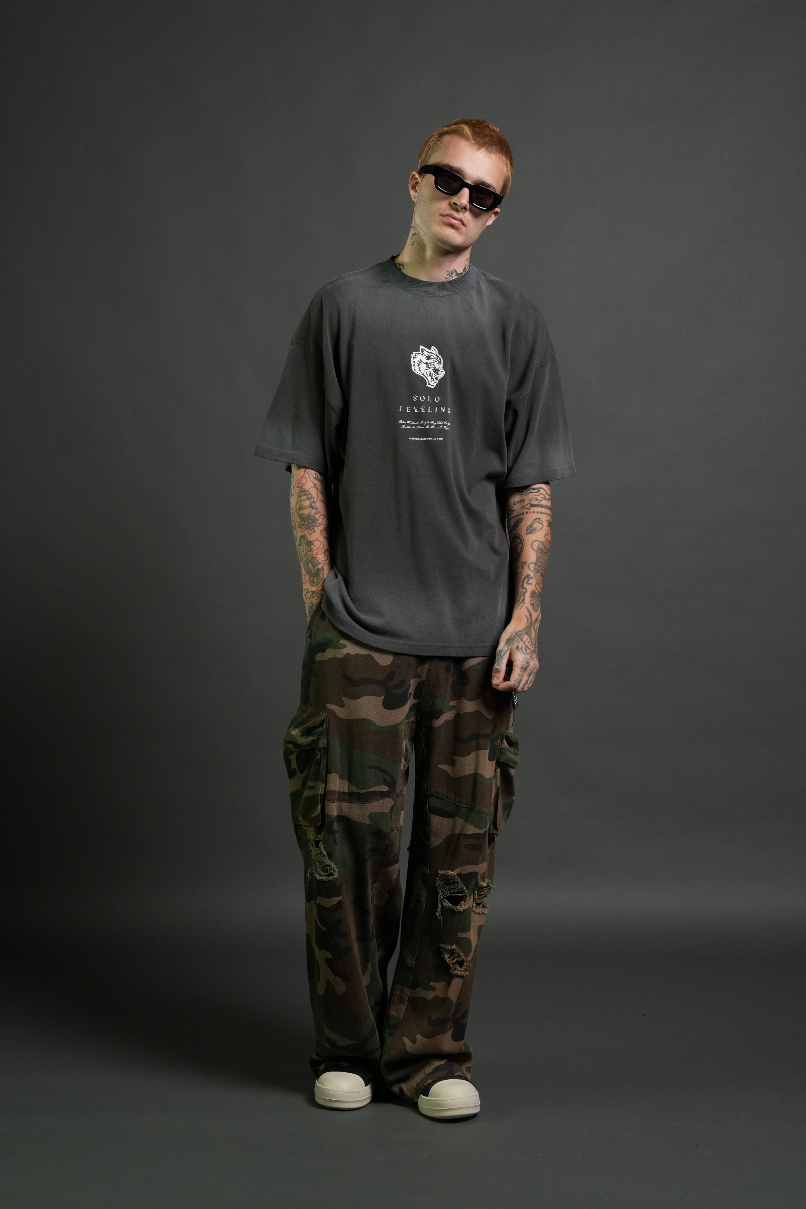 Celestial Knight Premium Oversized Tee in Wolf Gray