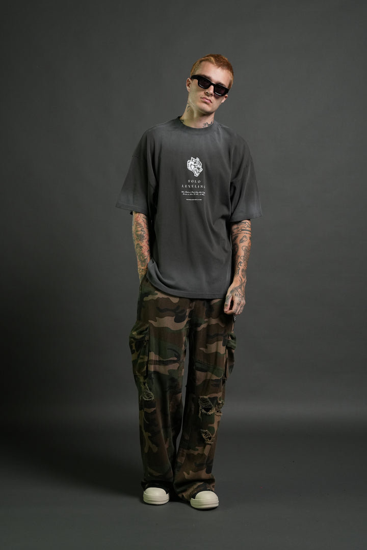 Celestial Knight Premium Oversized Tee in Wolf Gray