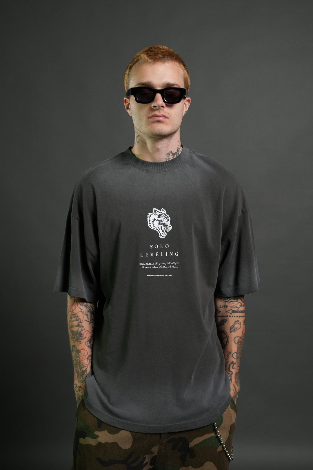 Celestial Knight Premium Oversized Tee in Wolf Gray