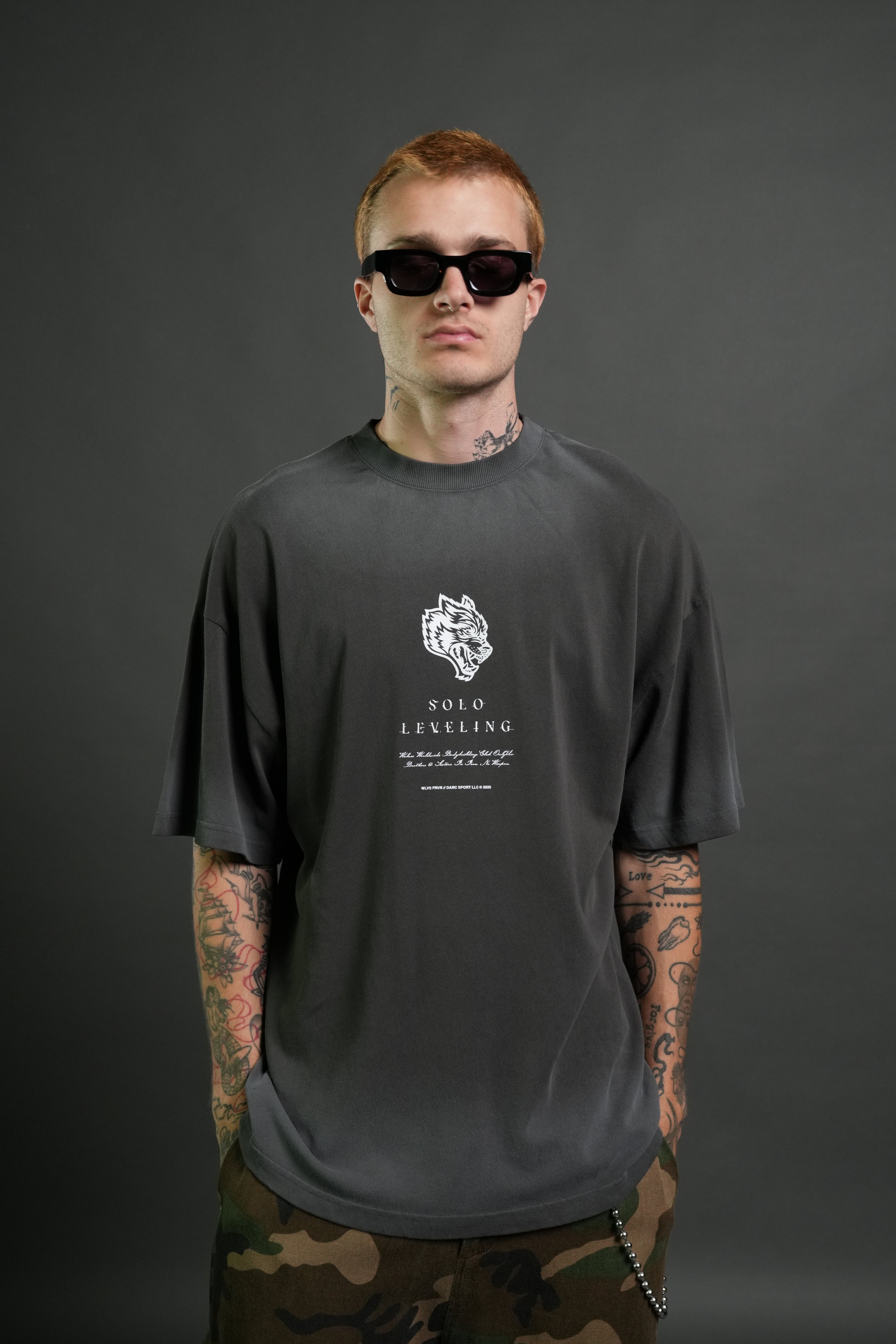 Celestial Knight Premium Oversized Tee in Wolf Gray