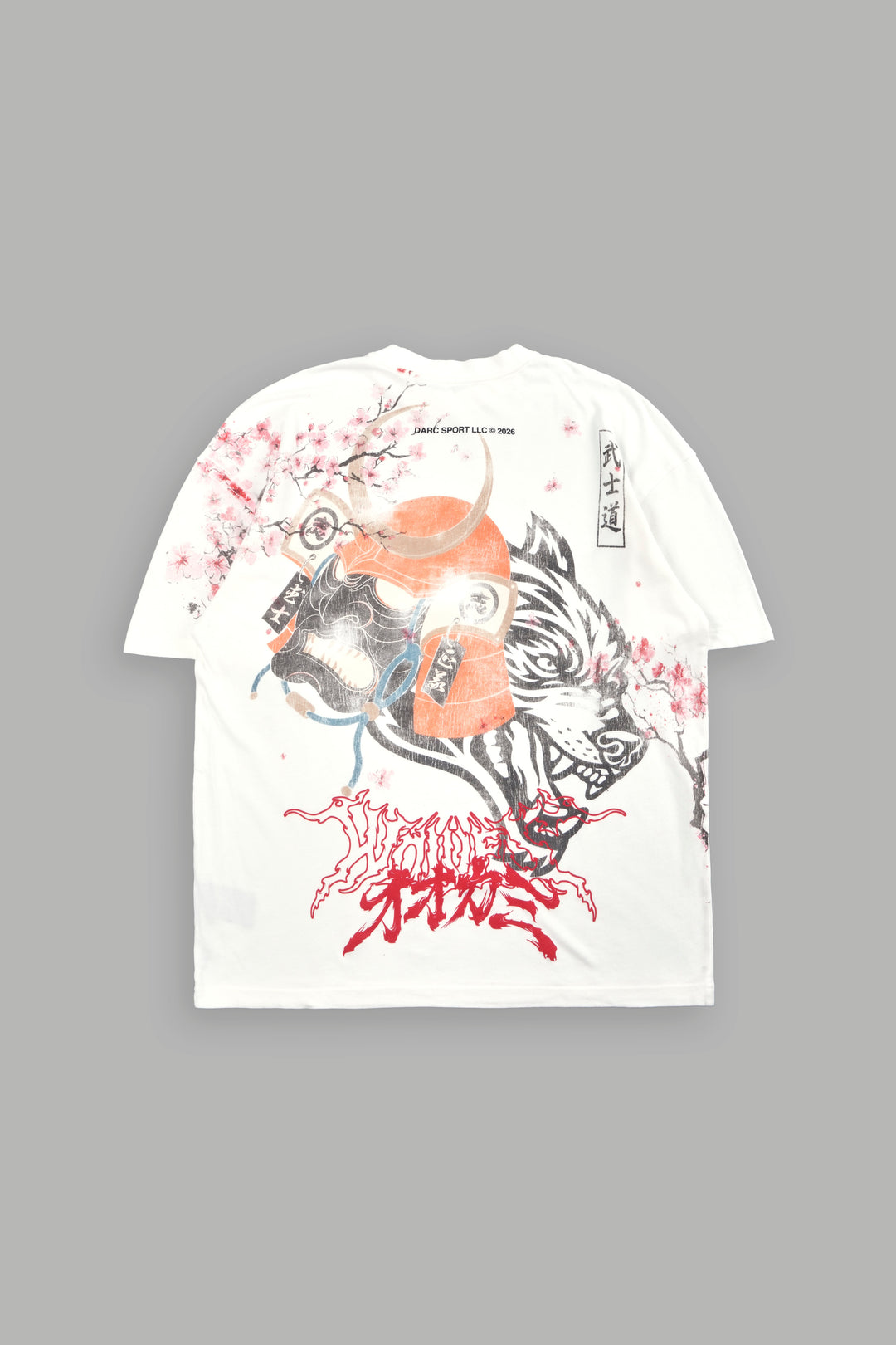 Samurai And The Wolf Premium Oversized Tee in Cream