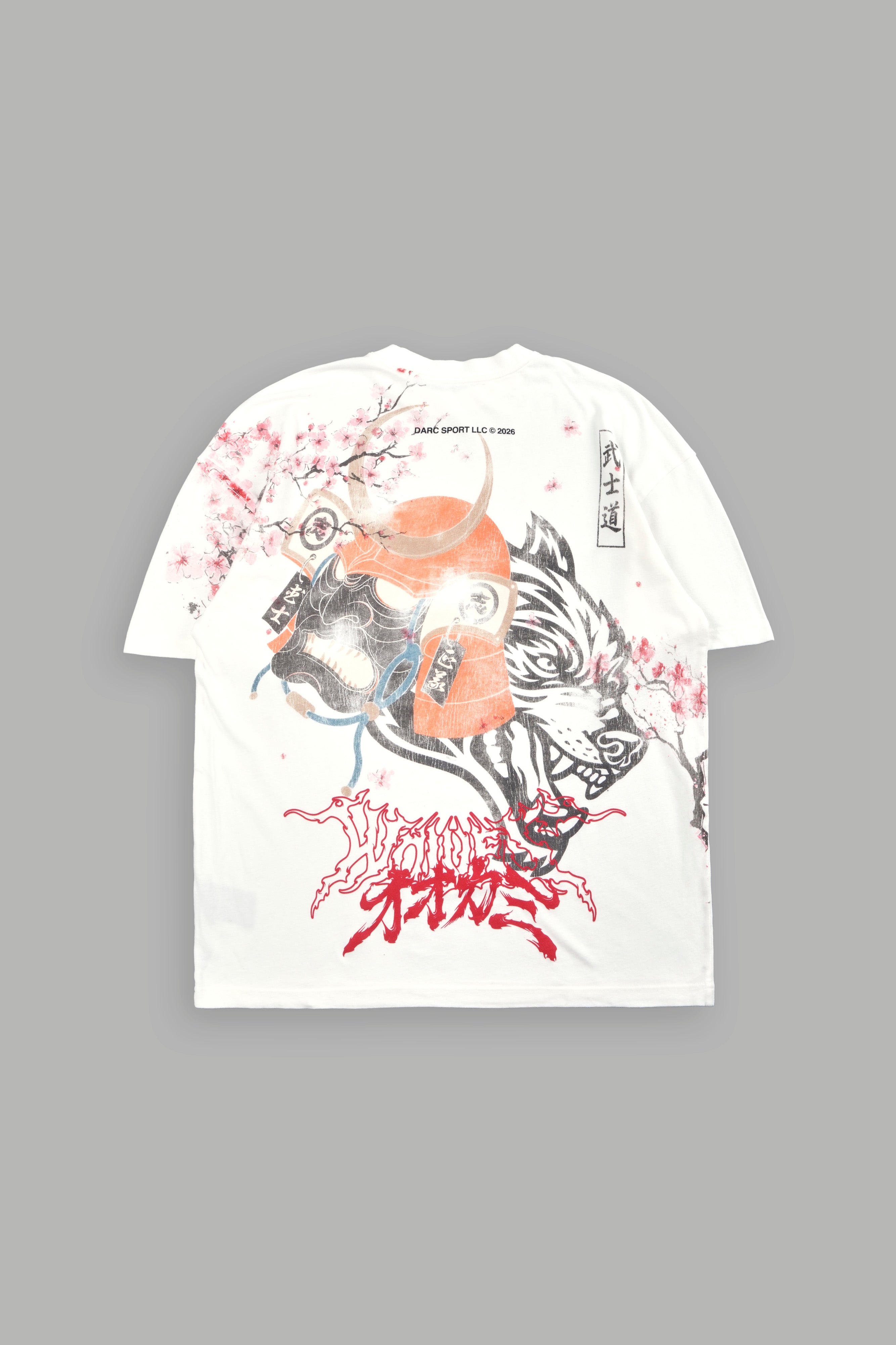 Samurai And The Wolf Premium Oversized Tee in Cream