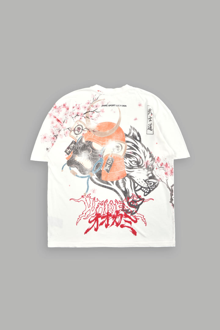 Samurai And The Wolf Premium Oversized Tee in Cream