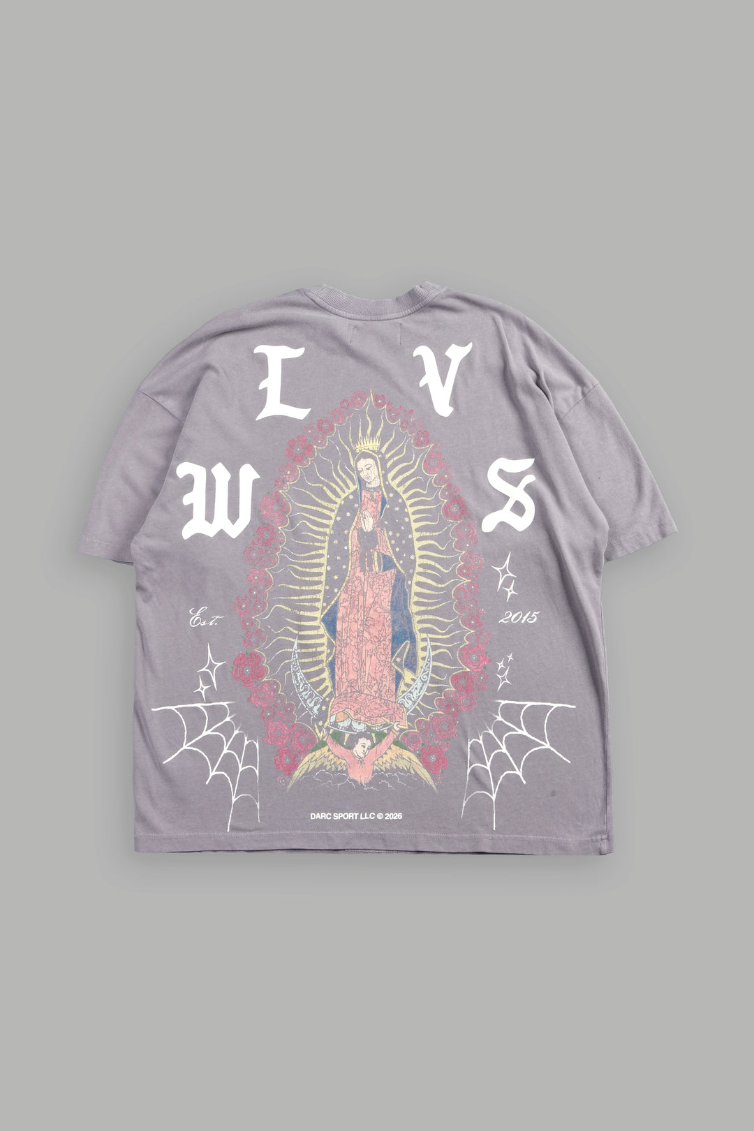 Dama De Las Rosas Premium Oversized Tee In Pale Gray