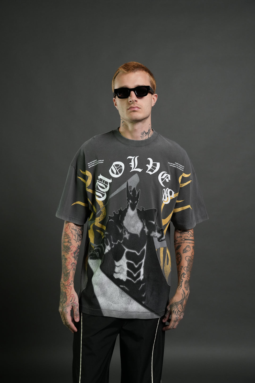 Igris Ascends Premium Oversized Tee in Wolf Gray