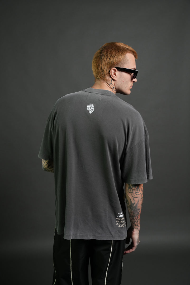 Igris Ascends Premium Oversized Tee in Wolf Gray