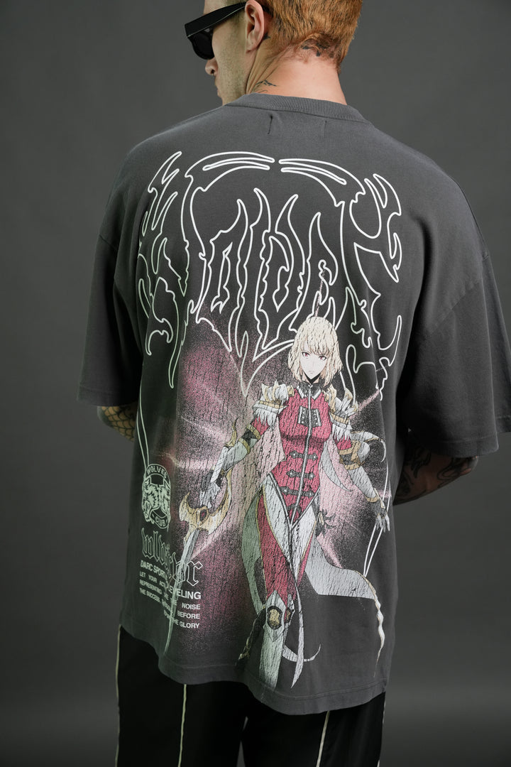 The Valkyrie Premium Oversized Tee in Wolf Gray