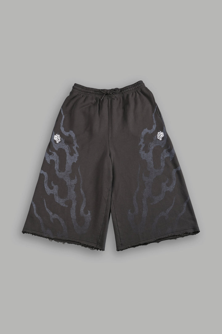 Darc Infernal Oversized Omen Cropped Sweat Pants in Wolf Gray