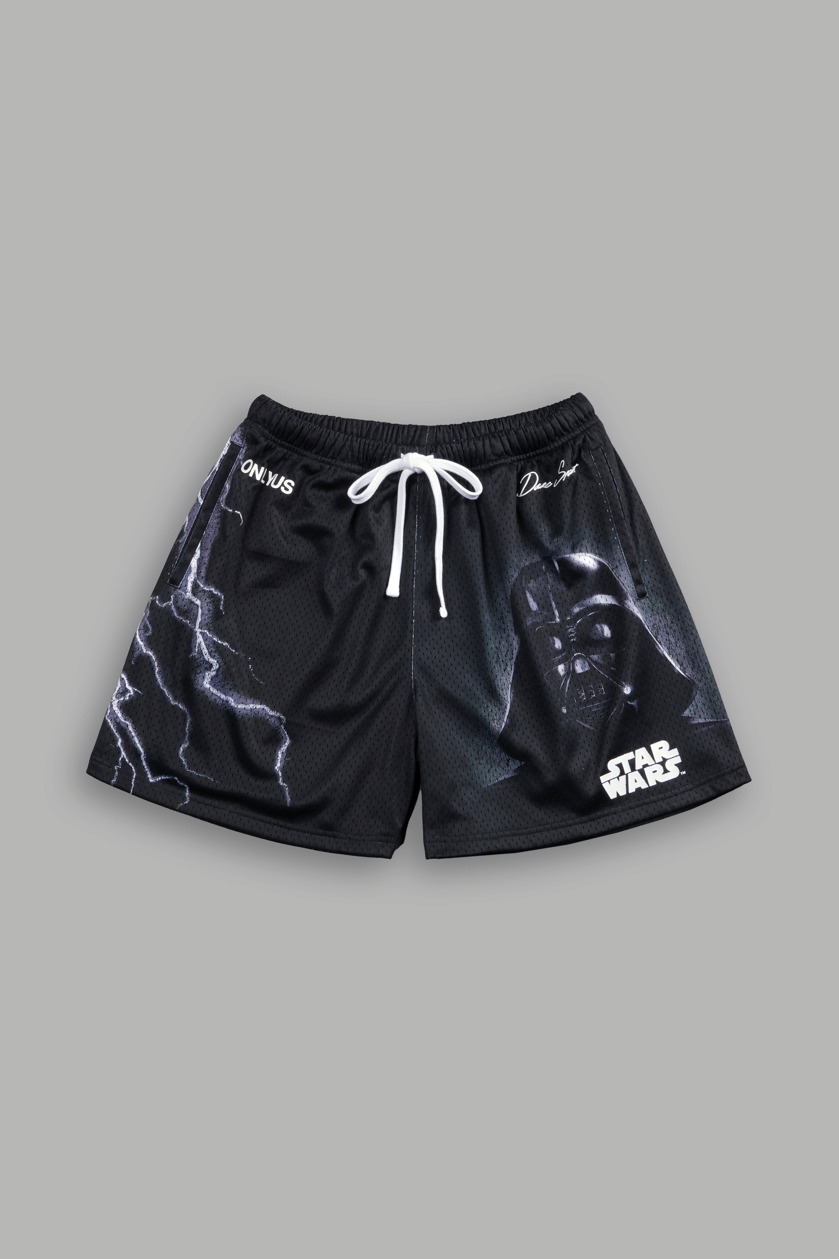 The Power Of The Dark Side Vader Mesh Shorts in Black