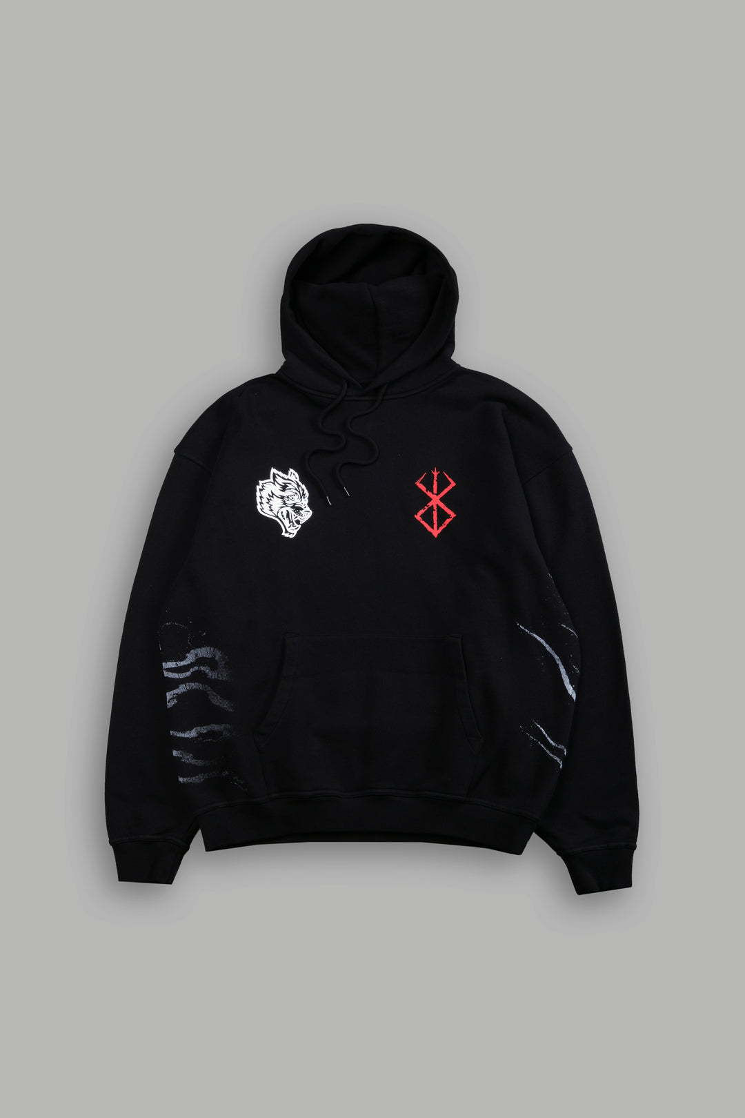 Darc Skull Knight "Side-By-Side" Bishop Hoodie in Black
