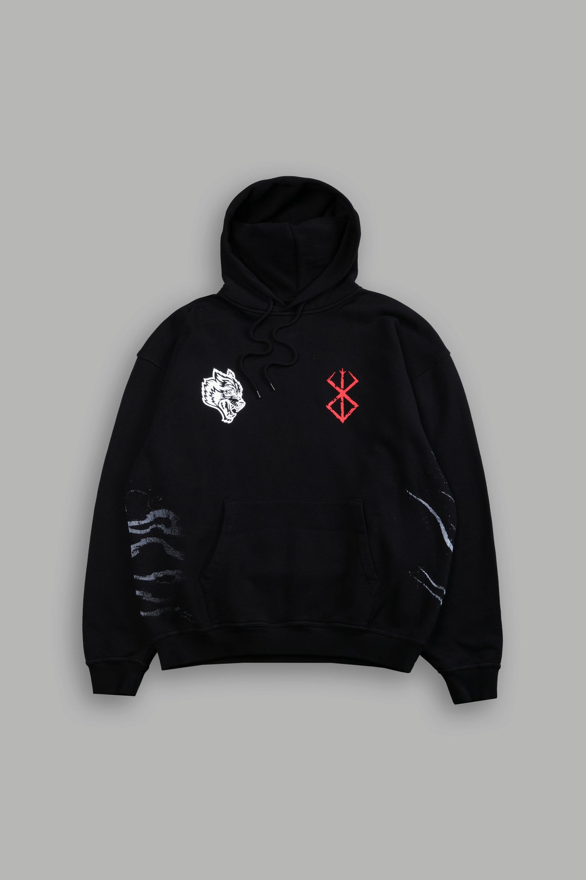 Darc Skull Knight "Side-By-Side" Bishop Hoodie in Black