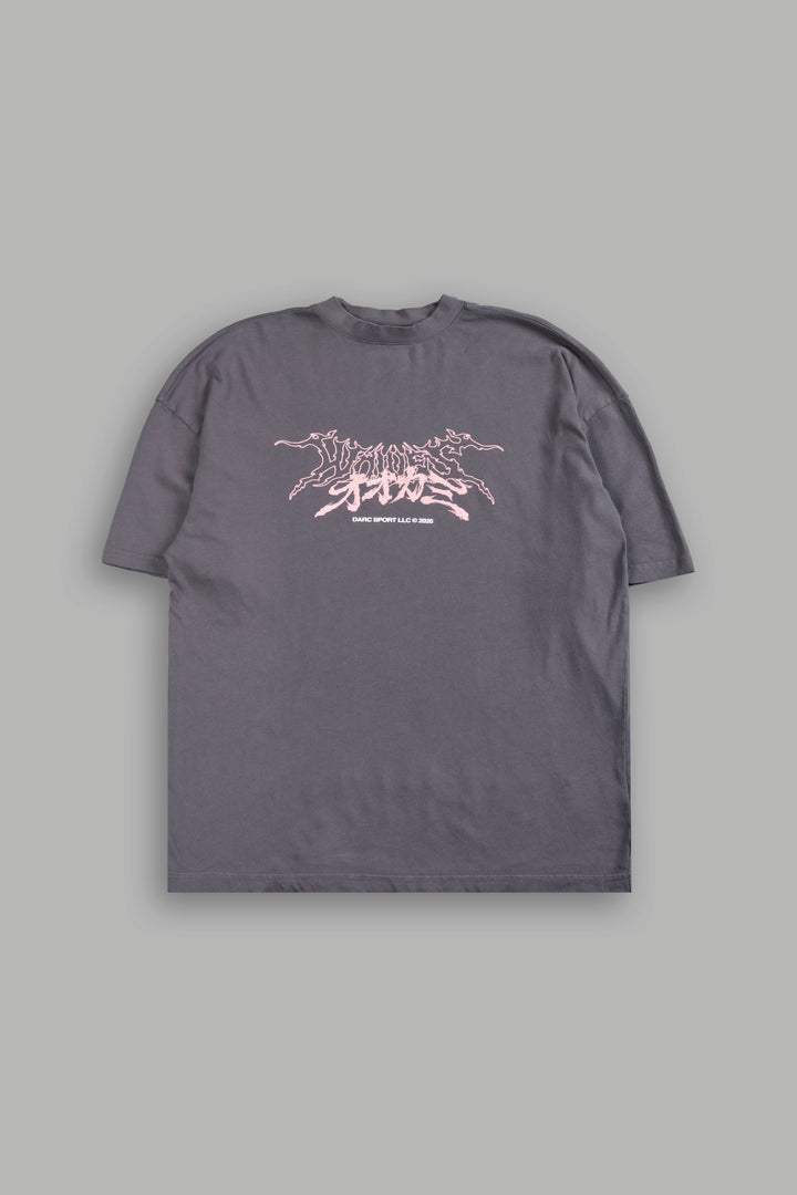 Samurai And The Wolf Premium Oversized Tee in Slate Gray