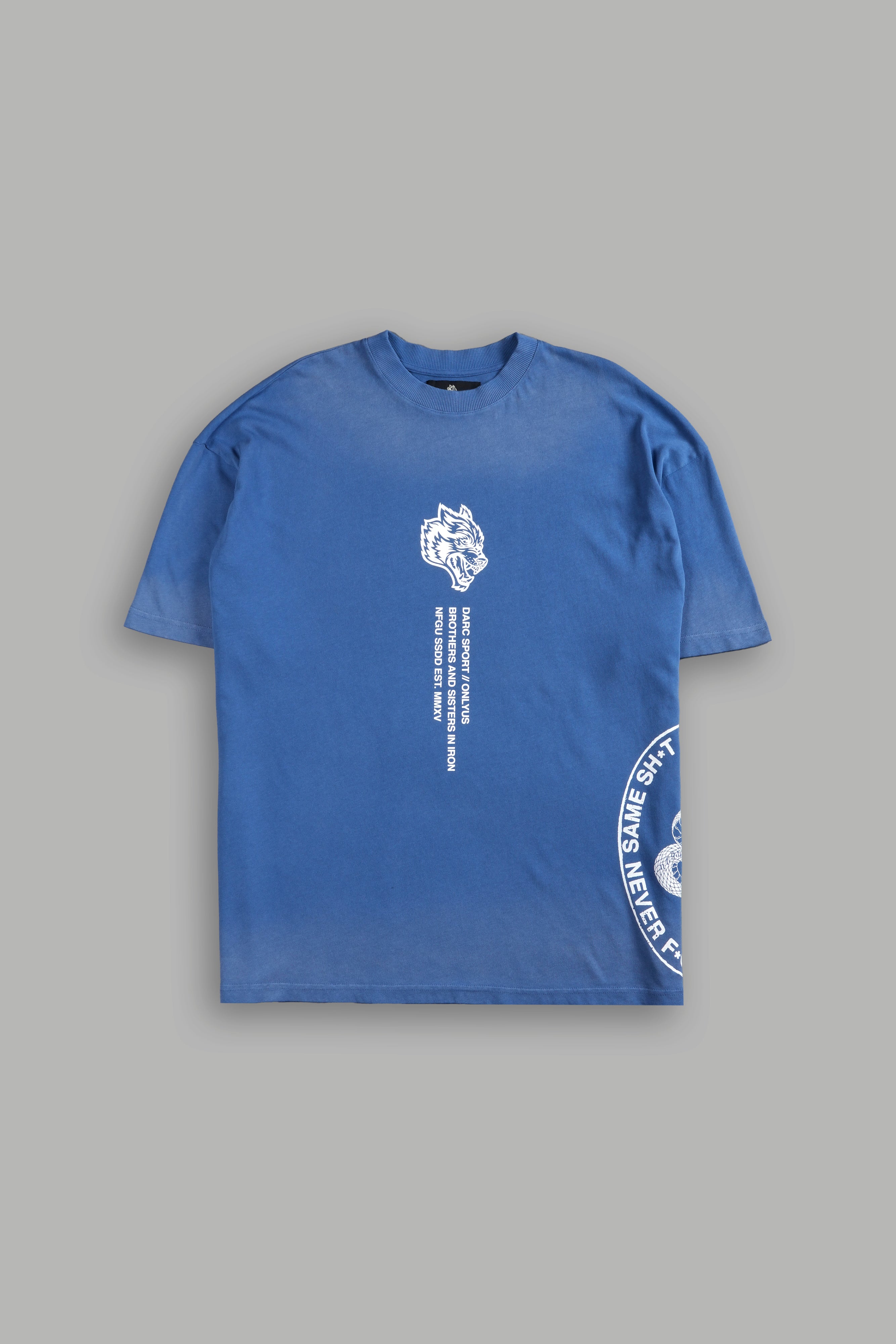 Free Will "Premium" Oversized Tee in LA Blue Driftwash