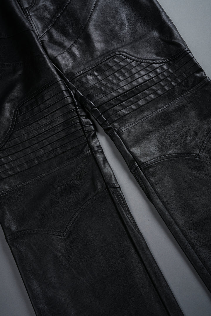 Wolves Chopper McKagan Faux Leather Pants in Black