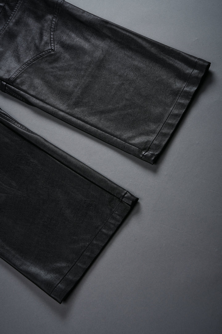 Wolves Chopper McKagan Faux Leather Pants in Black